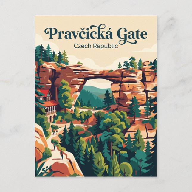 Pravčická Gate Tjeckien Vykort (Framsida)