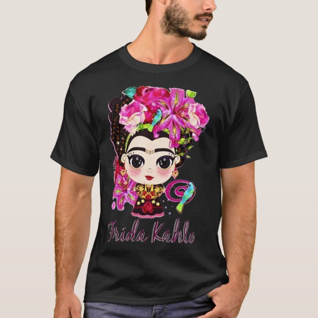 Prävmålare - rökning Frida kahlo-konstblomgåva T Shirt (Framsida)