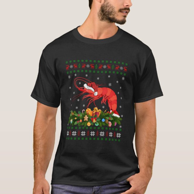 Prawn Fish Santa Ugly Prawn T Shirt (Framsida)
