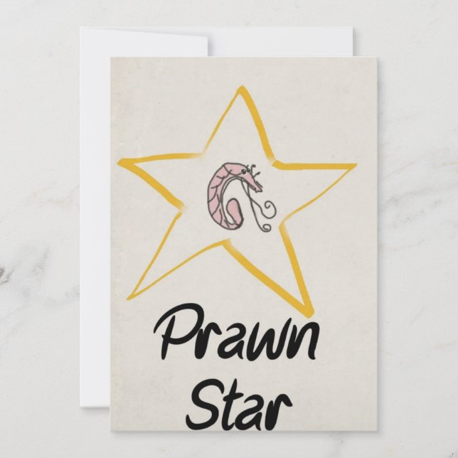 Prawn Star pun hälsning kort (Framsida)