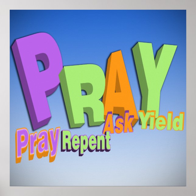 PRAY ACRONYM - PRAY REPENT ASK YIELD POSTER (Framsidan)