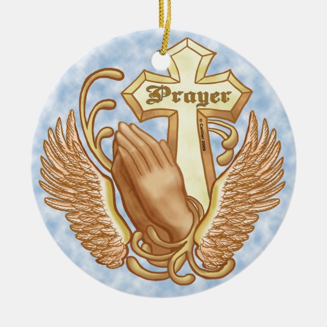 Pray Alltid Christian Kor Julgransprydnad Keramik (Framsidan)