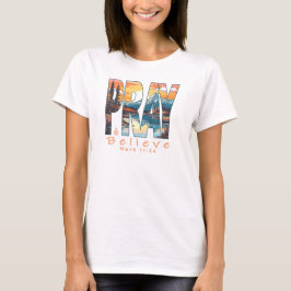 Pray and Tro Christian Design T Shirt