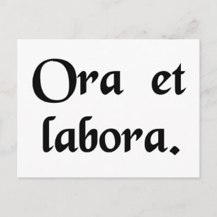 Pray and Work. Vykort