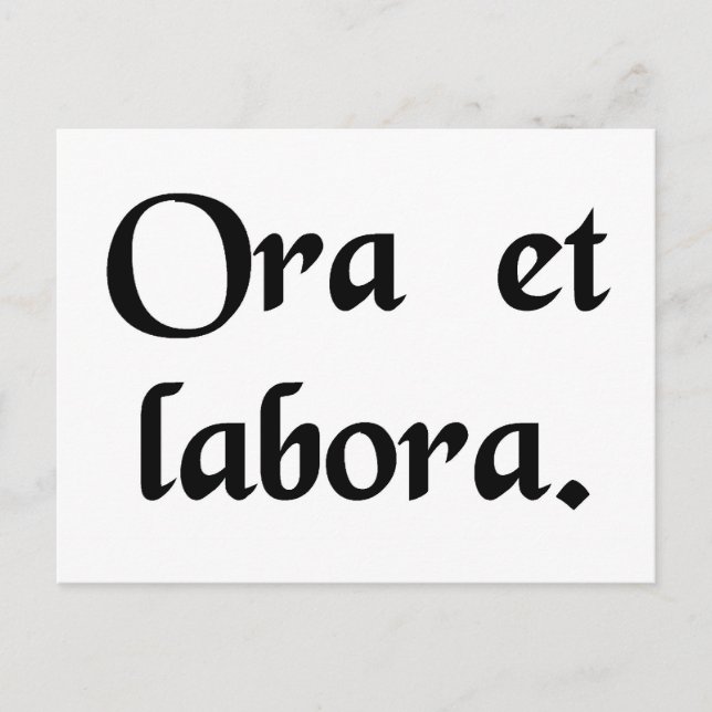 Pray and Work. Vykort (Framsida)