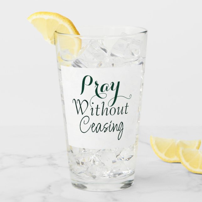 Pray Bible Verse Christian Prayer Grönt and White Glaskopp (Framsida Ice)