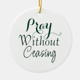 Pray Bible Verse Christian Prayer Grönt and White Julgransprydnad Keramik