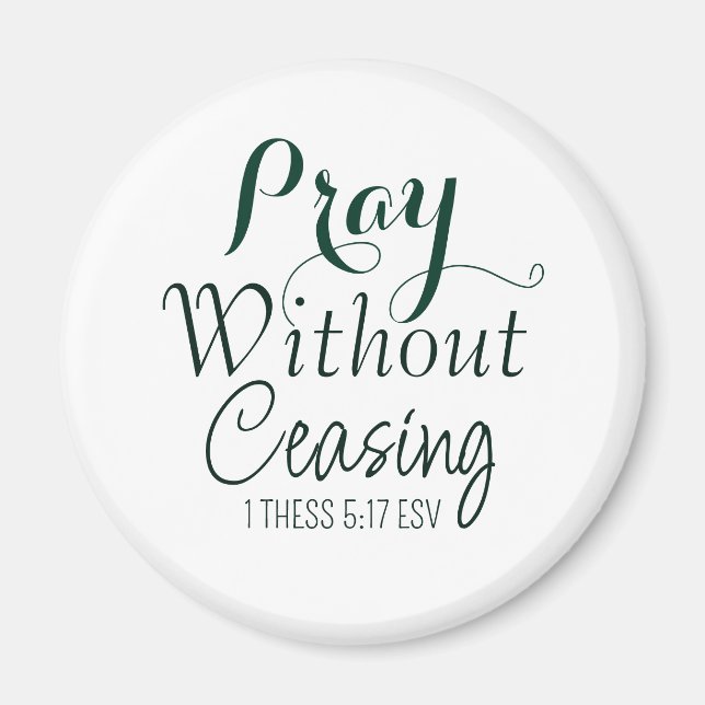 Pray Bible Verse Christian Prayer Grönt and White Magnet (Framsidan)