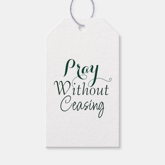 Pray Bible Verse Christian Prayer Grönt and White Presentetikett (Framsidan)
