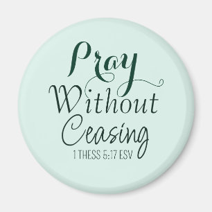 Pray Bible Verse Christian Prayer Ljust grönt Magnet