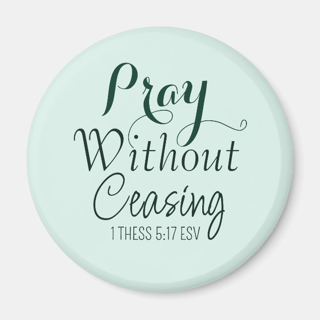 Pray Bible Verse Christian Prayer Ljust grönt Magnet (Framsidan)