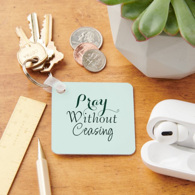 Pray Bible Verse Christian Prayer Ljust grönt Nyckelring (Skrivbord)