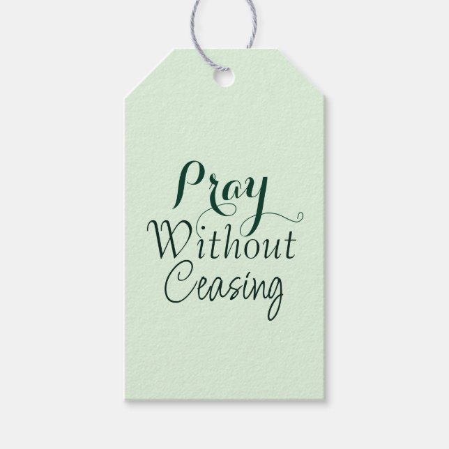Pray Bible Verse Christian Prayer Ljust grönt Presentetikett (Framsidan)