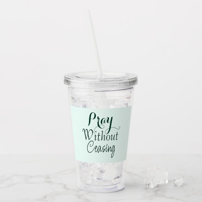 Pray Bible Verse Christian Prayer Ljust grönt Take Away Mugg (Framsida Ice)