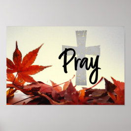 Pray Christian Kor, Autumn Red Löv Poster