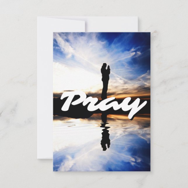 Pray Daily Flat Greeting Card Kort (Framsida)
