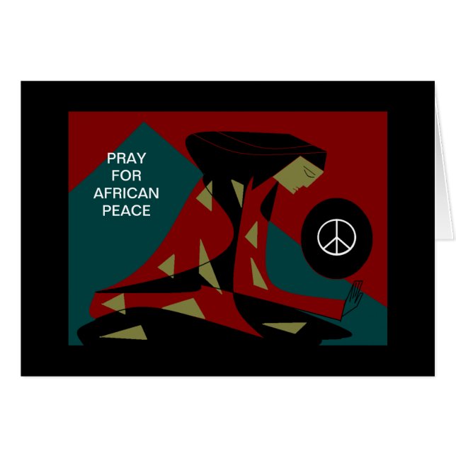 PRAY FÖR AFRIKANSK FRED HÄLSNINGSKORT (Framsidan Horizontal)