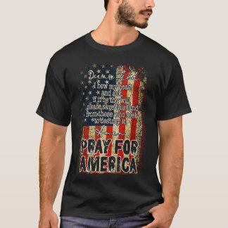Pray for America Christian American Flagga Prayer T Shirt