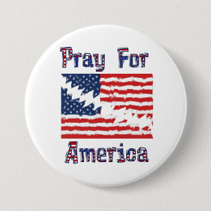 PRAY FOR AMERICA Distress Deled American Flagga Knapp