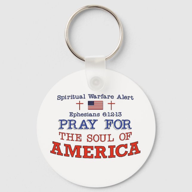 PRAY FOR AMERICA Keychain Nyckelring (Framsida)