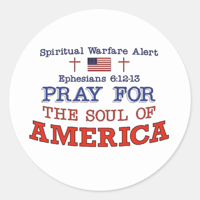 PRAY FOR AMERICA RUNT KLISTERMÄRKE (Framsida)
