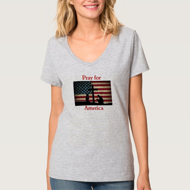 Pray for America T Shirt (Framsida)