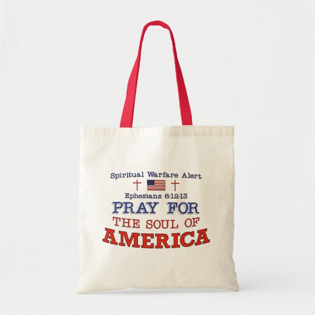 PRAY FOR AMERICA Tote Bag Tygkasse (Framsidan)