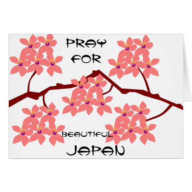 PRAY FOR BEAUTIFUL JAPAN HÄLSNINGSKORT (Framsidan Horizontal)