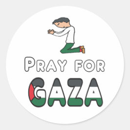 Pray for Gaza Runt Klistermärke