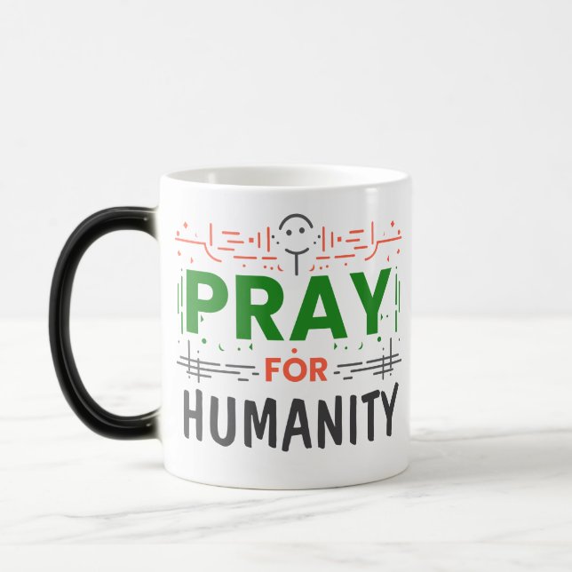 Pray for: Honoring Humanity Magisk Mugg (Vänster)