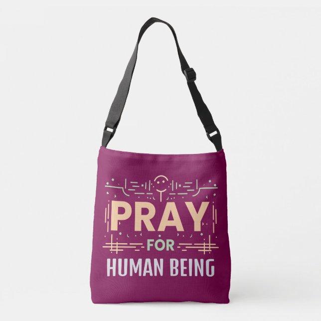 Pray for human axelväska (Baksida)
