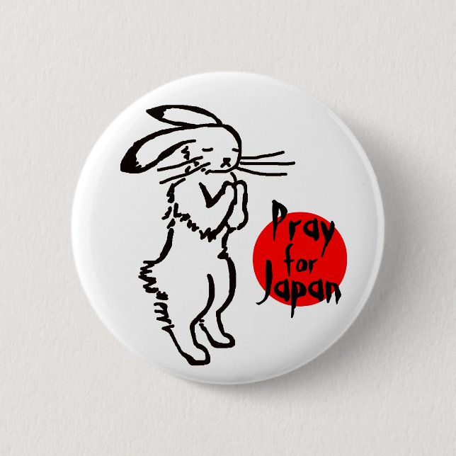 Pray for Japan(1 rabbit) Knapp (Framsida)