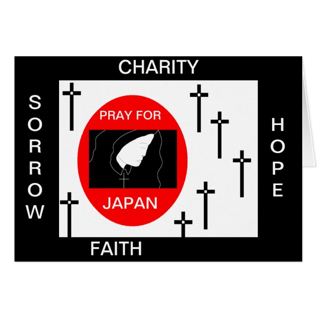 PRAY FOR JAPAN HÄLSNINGSKORT (Framsidan Horizontal)