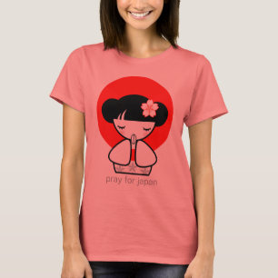 Pray for Japan Kokeshi Doll Tee