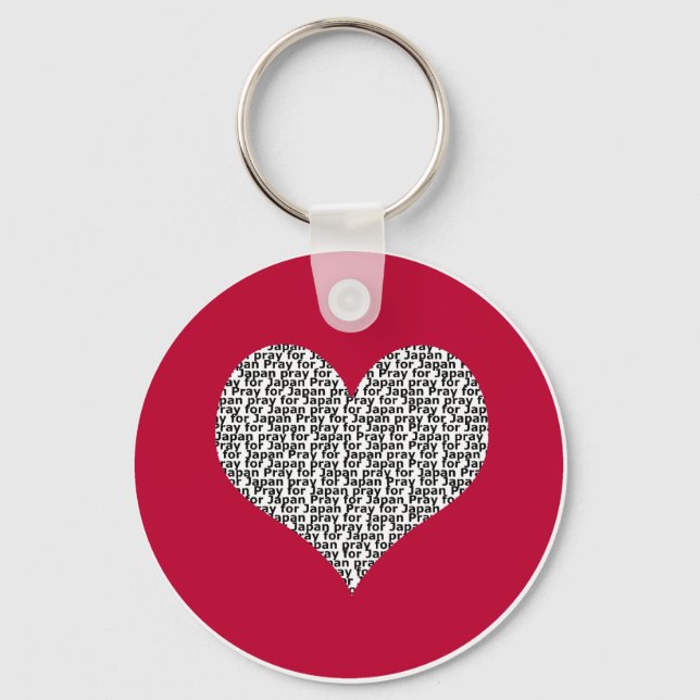 Pray for Japan round keychain Nyckelring (Framsida)