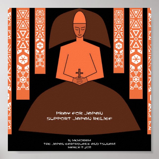 PRAY FOR JAPAN SUPPORT JAPAN RELIEF POSTER (Framsidan)