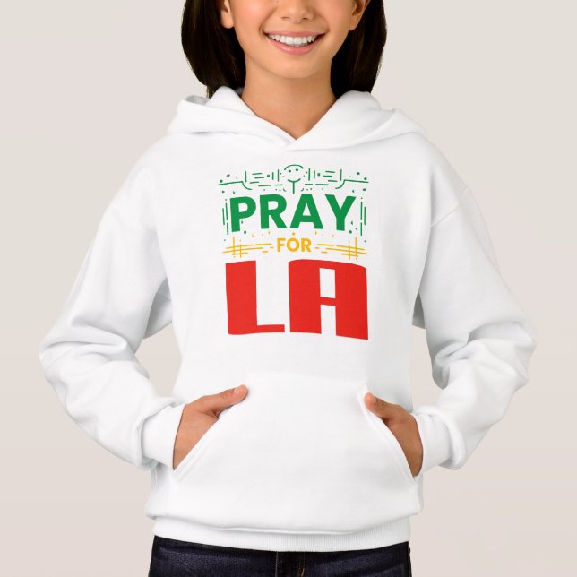 Pray for LA: Solidaritet med Los Angeles T Shirt (Framsida)