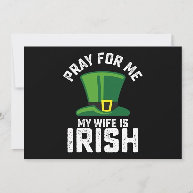 Pray for me Min fru är Irish St patrick's day Inbjudningar (Framsida)