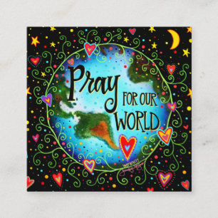 "Pray for our World" Kindness Cards Fyrkantigt Visitkort