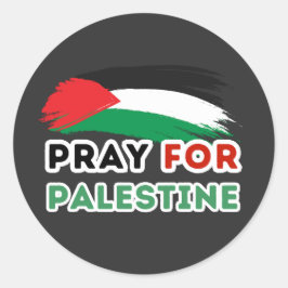 PRAY FOR PALESTINE RUNT KLISTERMÄRKE
