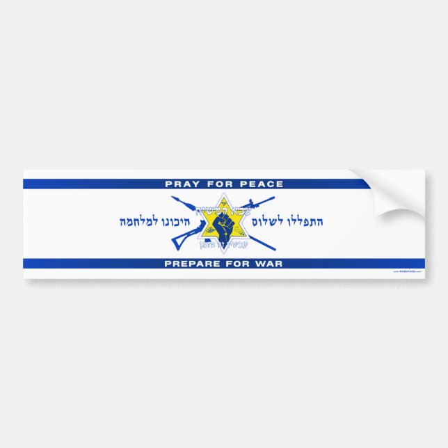 Pray for Peace. Förbered för Krig. Bumper Sticker Bildekal (Framsidan)