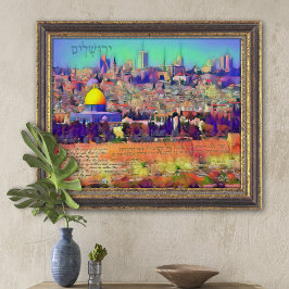 Pray for Peace of Jerusalem Mixed Media Art Print Poster