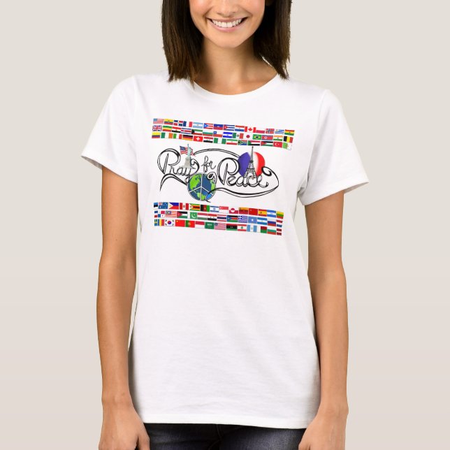 Pray for Peace Rosa Camouflage Womans T-shirt (Framsida)