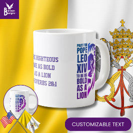 Pray for POPE LEO XIV Fet Lejon kristen katolik Jumbo Mugg