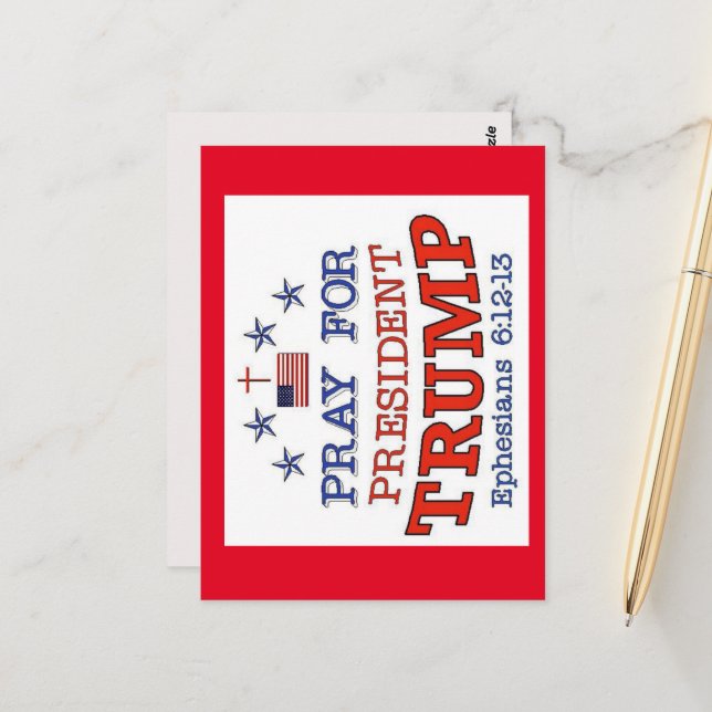 PRAY FOR PRES. TRUMP-vykort Vykort (Fram/Back In Situ)