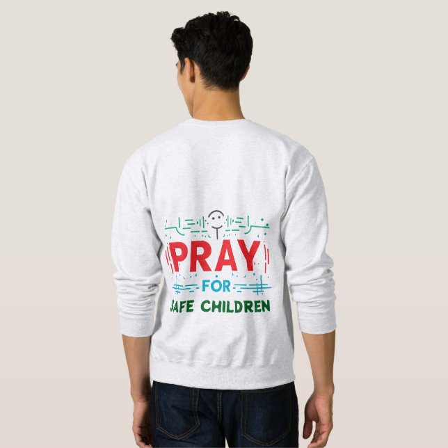 Pray for säker children lång ärmad tröja (Hel baksida)