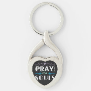 Pray for Souls Twisted Heart Silverfärgad Nyckelring