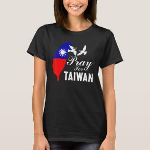 Pray for Taiwan Support Taiwanese Flagga Heart Man T Shirt