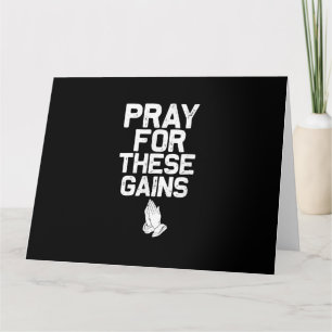 Pray for the Gains Fitness Gym Motivational Kort