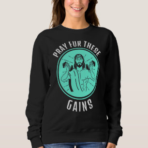 Pray for the Gains Workout Jesus Muscle T Shirt